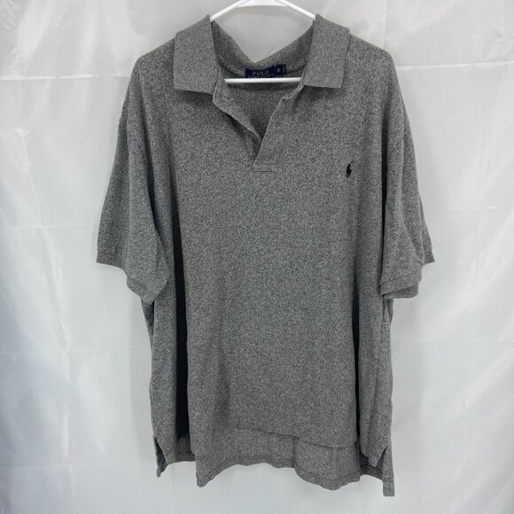 Polo Ralph Lauren Men 3XB Polo Shirt Short Sleeve Heather Gray Stretch Casual - Picture 1 of 9
